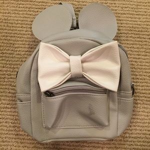 Mickey Minnie Mouse mini bag grey with white bow